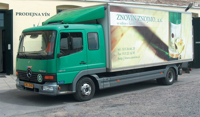 Rozvážkové auto Znovínu Znojmo